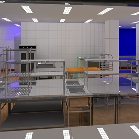 酒店厨房设备3D示意图
